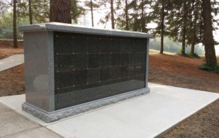 rectangular columbarium with rock pitched base and polished pitched roof